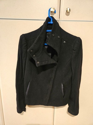 Κοντό παλτό Zara μεταχειρισμένο, μαύρο, μέγεθος S