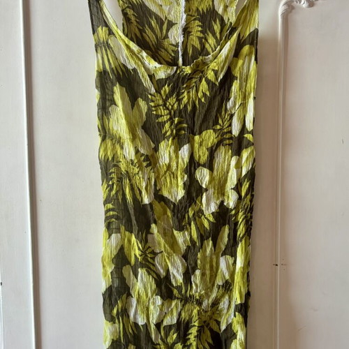 Floral dress used, green shades, one size