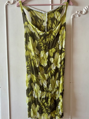 Floral dress used, green shades, one size