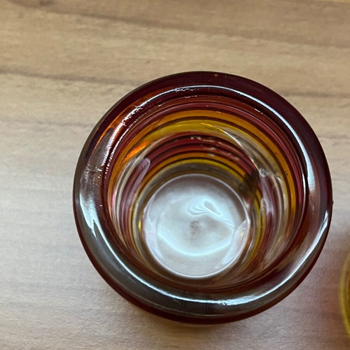 Glass candlesticks used, set of 2 pieces