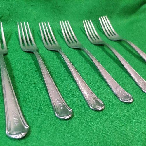 Nissiotis Rostfrei forks used, set of 6, collectible Xenia 1968