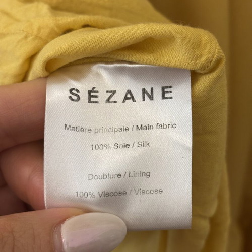 Midi φόρεμα Sezane 100% μεταξωτό σαν καινούργιο, κίτρινο, μέγεθος M