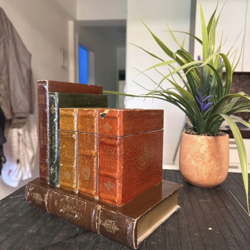 Vintage decorative bookend with hidden storage used