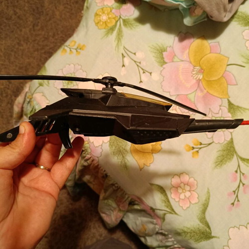 Batman helicopter used with handle and spinning rotor