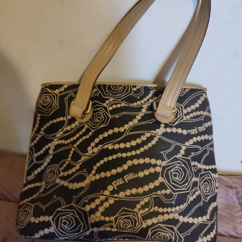 Folli Follie leather bag used, brown with beige