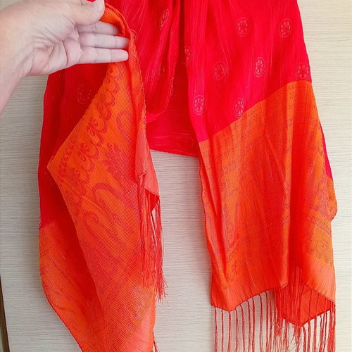 Indian scarf used in warm colors 160x65 cm