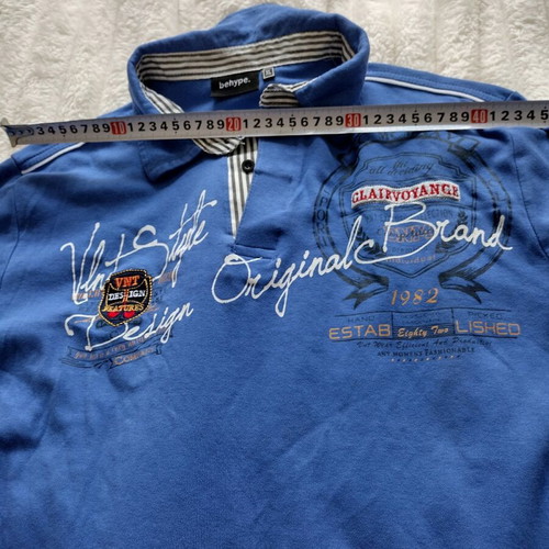 Behype men's long-sleeve polo shirt XL blue like new