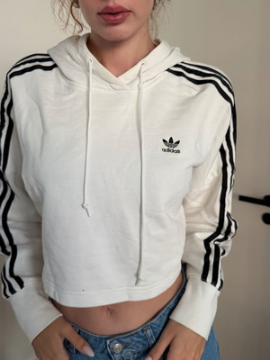 Adidas hoodie white like new, size S