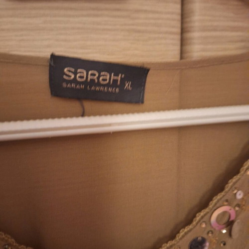 Sarah Lawrence tunic like new, gold with decorated neckline, XL
