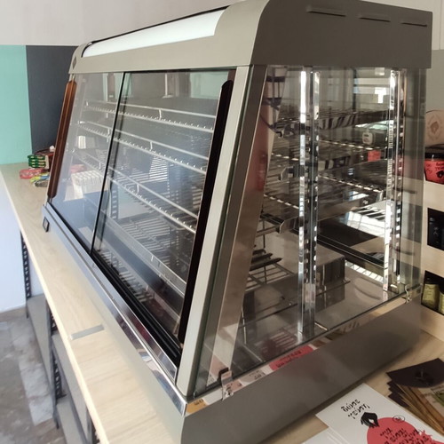 Fresh Profi Heated Display Case like new, gray tabletop