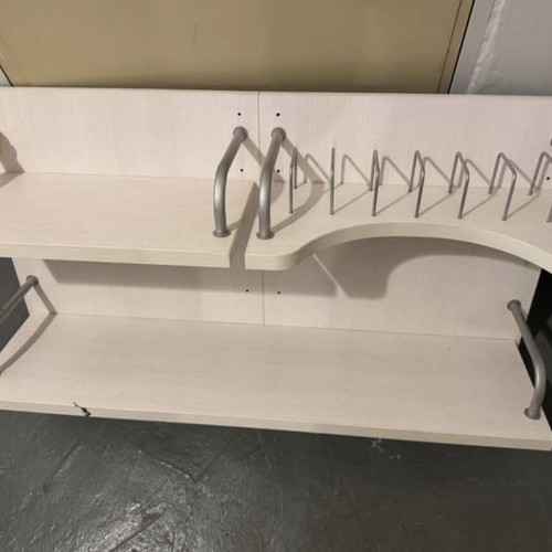 Heavy-duty melamine wall shelves used, set of 2, 25mm thickness