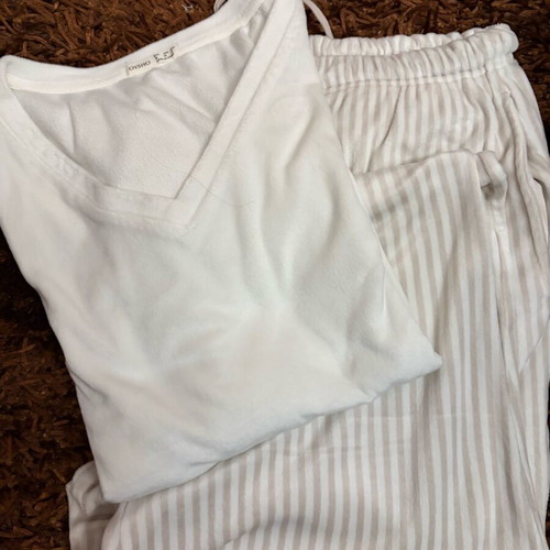 Oysho pyjama like new, beige, top medium, bottom small