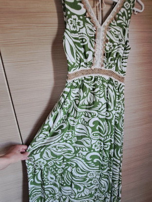 Anewsta dress, beige and green, size S