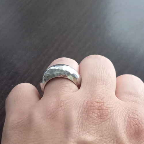 Silver ring 950 handmade, forged, like new, size 56-57