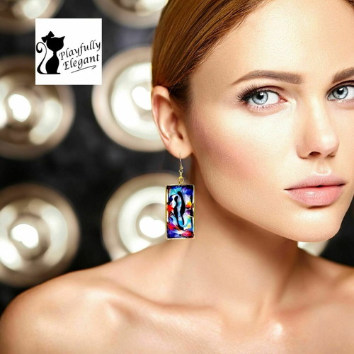 Invaga earrings with organic design, handmade, made to order