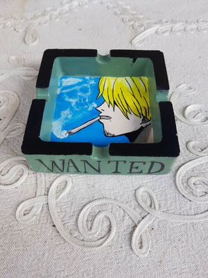 One Piece Sanji χειροποίητο σταχτοδοχείο καινούργιο, γύψος και ακρυλικά