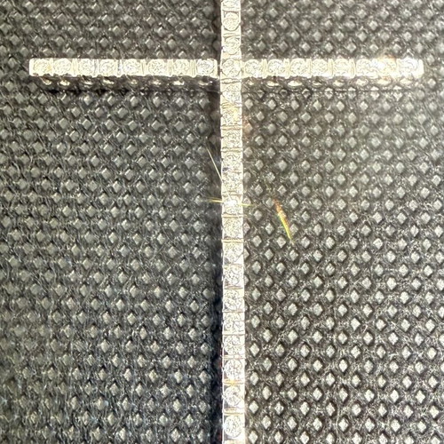 Gold cross K18 with diamonds 750 grade, white gold, like new