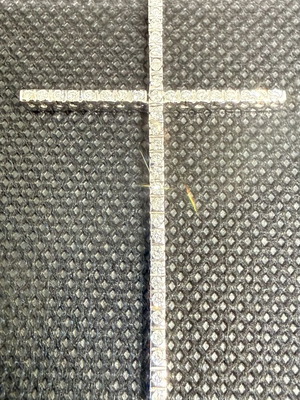 Gold cross K18 with diamonds 750 grade, white gold, like new