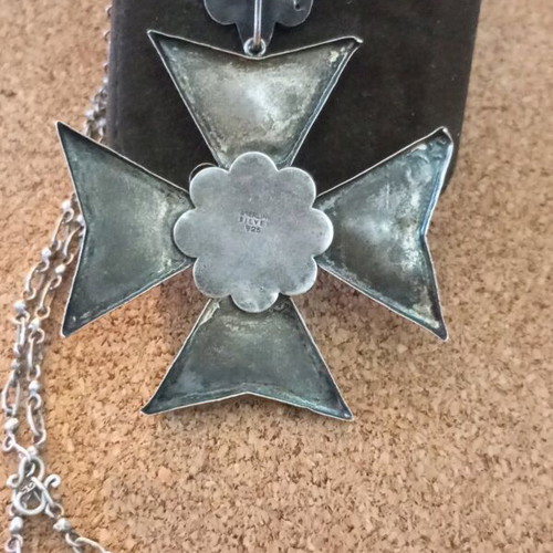 Silver cross 925 with turquoise vintage like new