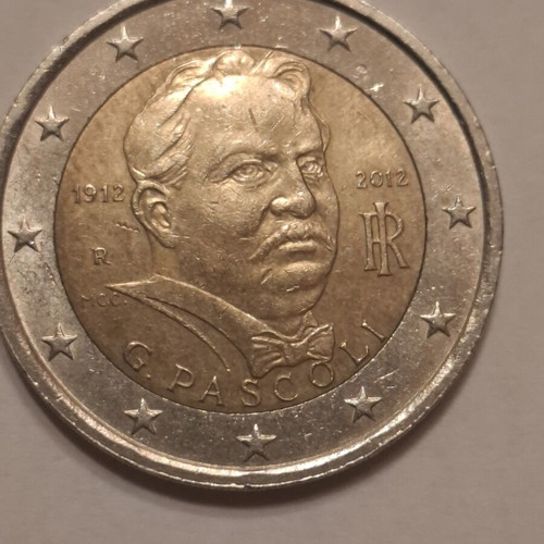 Italian 2 Euro Commemorative Coin like new, Giovanni Pascoli 2012