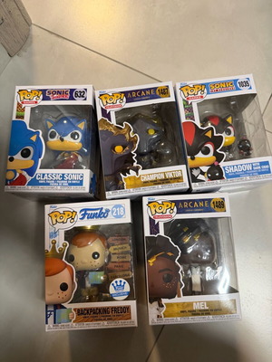 Funko Pop Arcane Sonic Freddy like new, set of 5 figures