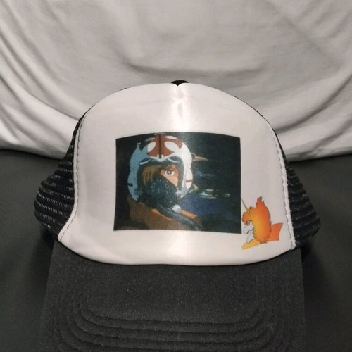 Trucker hat with anime design like new, adjustable size