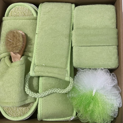 Bath products set new with sponges and slippers