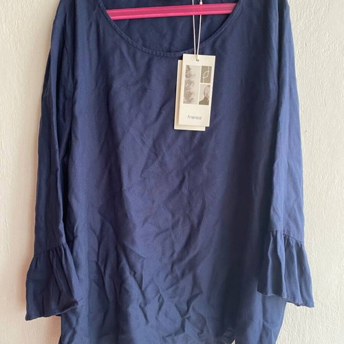 Fransa blouse navy blue new, premium viscose, size M