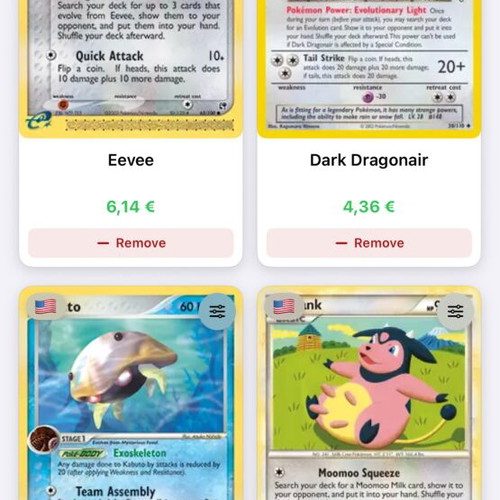 Pokémon cards set of 4 used, collectible