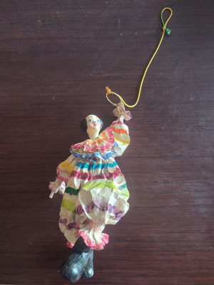 Clown decoration handmade, vintage, used, paper pulp