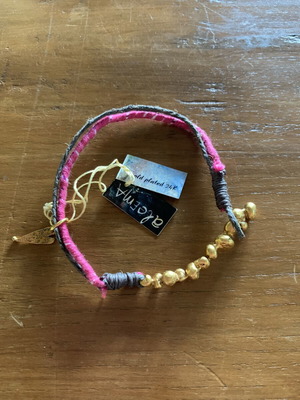 Aleema Handmade Bracelet with 24K Gold-Plated Bronze New