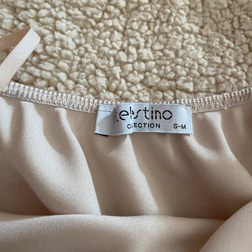 Celestino satin top with lace like new, beige, size M