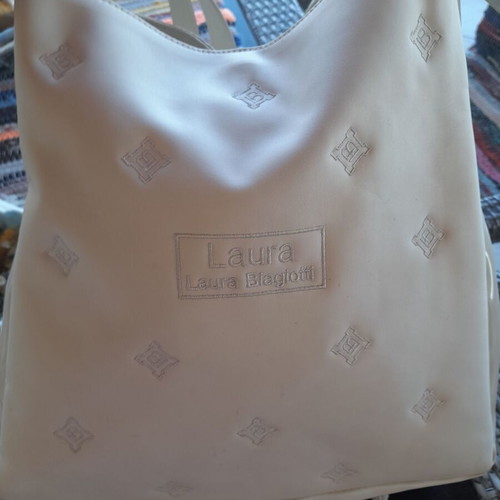 Laura Biagiotti Shoulder Bag like new, waterproof PVC beige