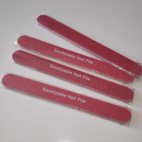 Cuccio Pro red Tiflon nail files 4 pieces 80/80 grit new