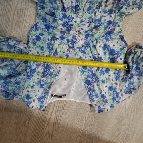 Zara turquoise floral jumpsuit, size M