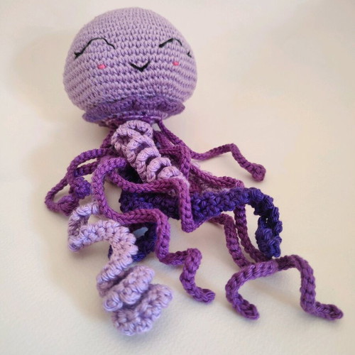 Handmade amigurumi jellyfish purple new