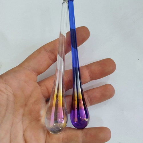 Glass Christmas ornaments set of 2 teardrop used