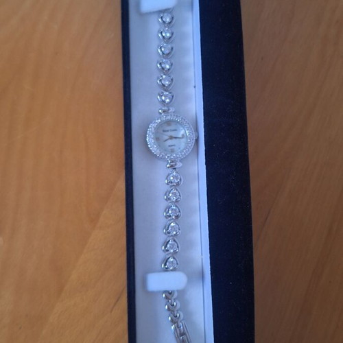 Royal Crown Quartz wristwatch, model 5266, bracelet style, white dial