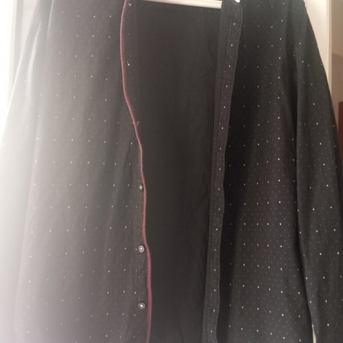 Black shirt with white dots, size S