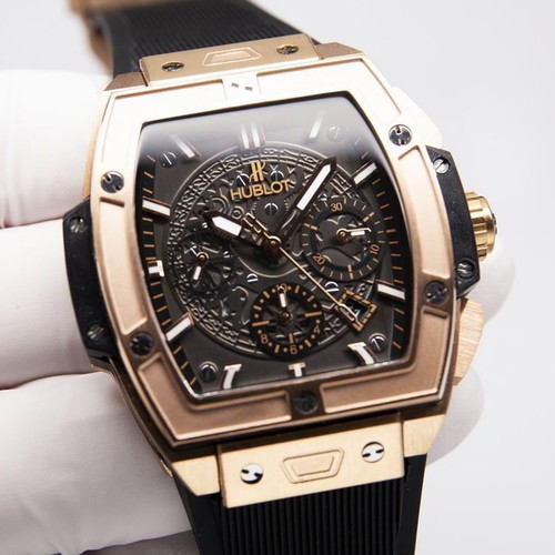 Hublot Premium Men's Watch with Skeleton Dial and Rubber Strap new