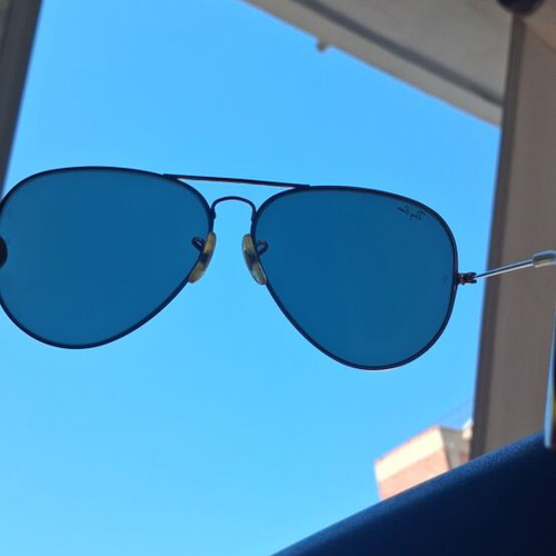 Ray Ban vintage large aviator sunglasses, black and gold