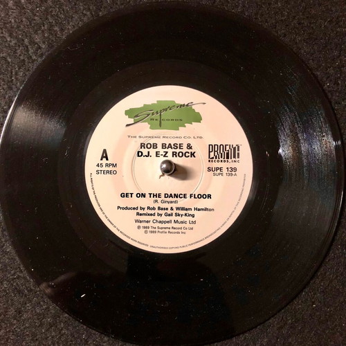 Rob Base & D.J. E-Z Rock Get On The Dance Floor vinyl used, 7" 45 RPM
