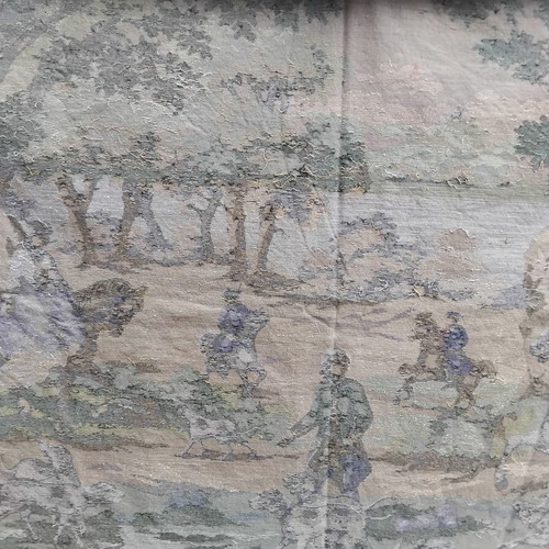 Vintage Velvet Wall Band Tapestry like new, aristocratic hunting scene