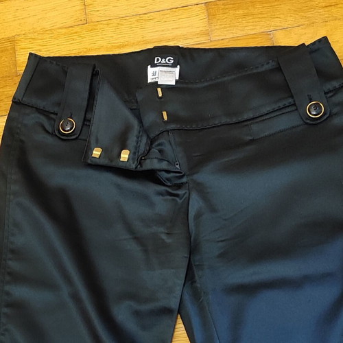 Vintage D&G Dolce & Gabbana low-rise satin capri pants black size 38 like new