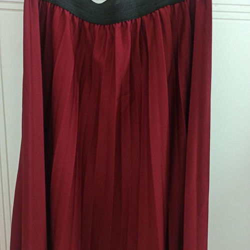 Pleated skirt bordeaux new with black crop top set