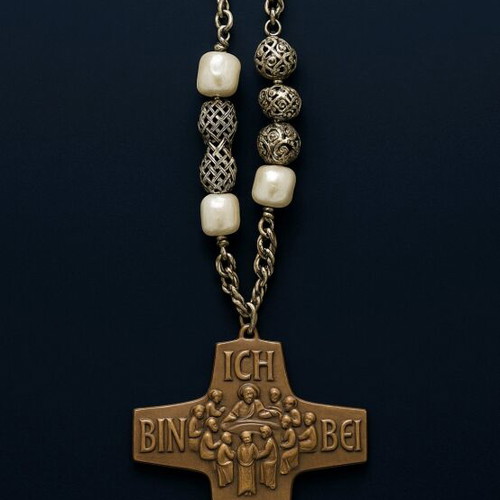 German Christian cross with Last Supper ornaments used