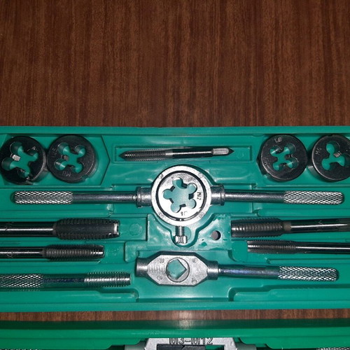 Hand tools new, set for faucets, files, wrenches, allen keys and paint gun