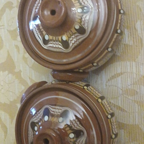 Clay Individual Giouvetsakia / Casseroles with Lid, set of 2