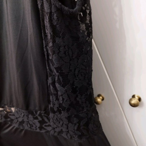 Asymmetric dress with lace like new, black, size L