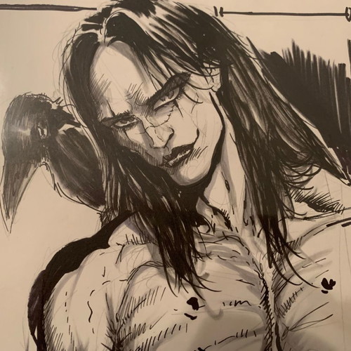 Original Art The Crow hand-painted artwork by JO' Barr 2006 new